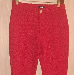 Aqua Red Textured Leggings